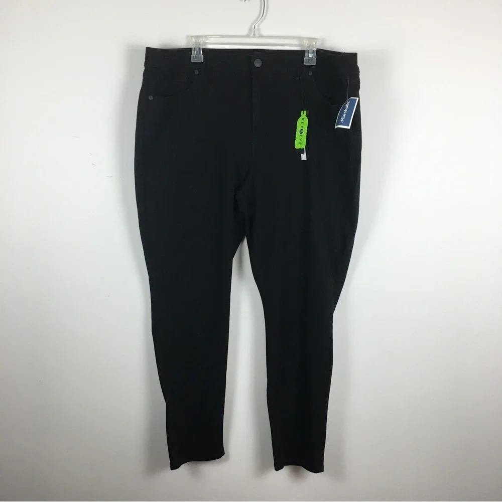 NWT Jones New York Repreve Black Jeans Sz 22W Stretch Skinny Eco Friendly Goth - Picture 1 of 13